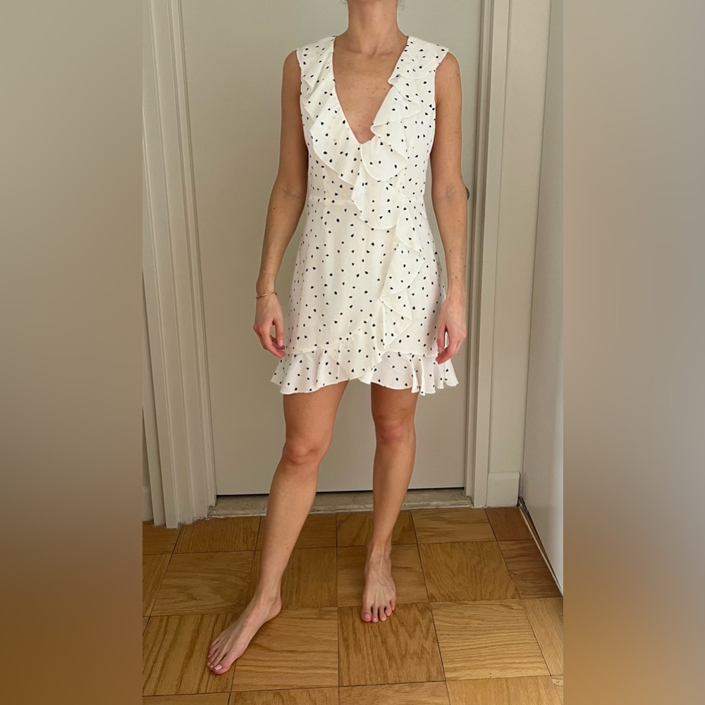 Heart print mini dress